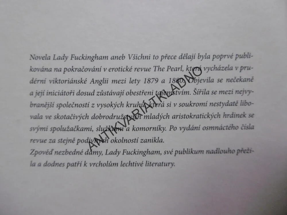 LADY FUCKINGHAM, OSCAR WILDE, **an