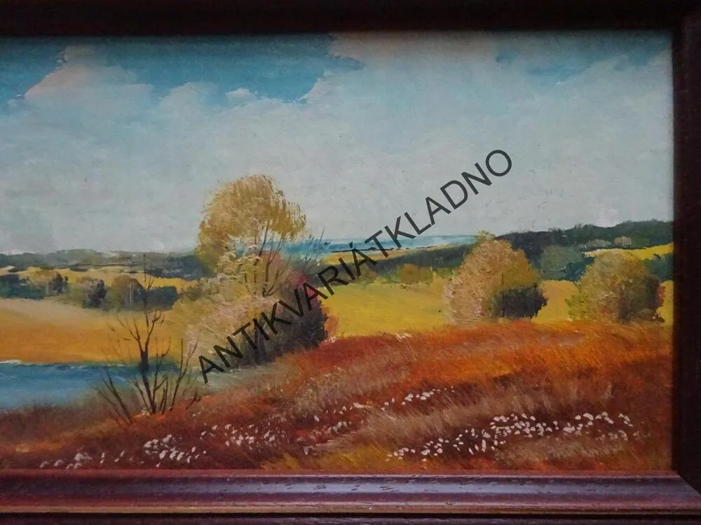 OBRAZ - ORIGINÁL AKVAREL X AKRYL-?,-, KRAJINA NA PODZIM 