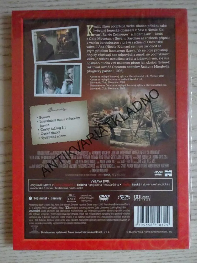 NÁVRAT DO COLD MOUNTAIN, NICOLE KIDMAN, DVD FILM