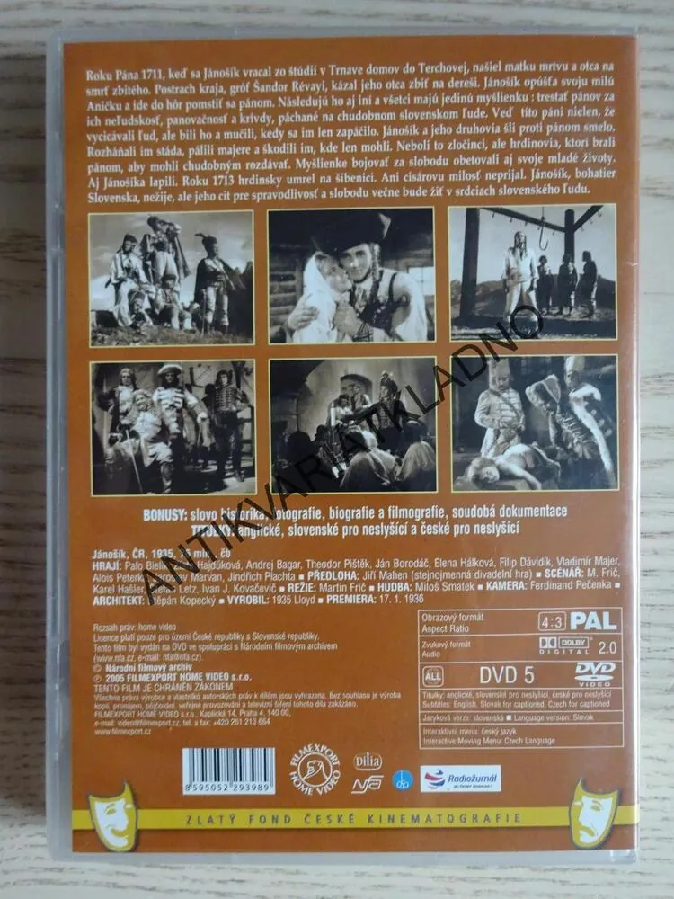JÁNOŠÍK, DVD FILM