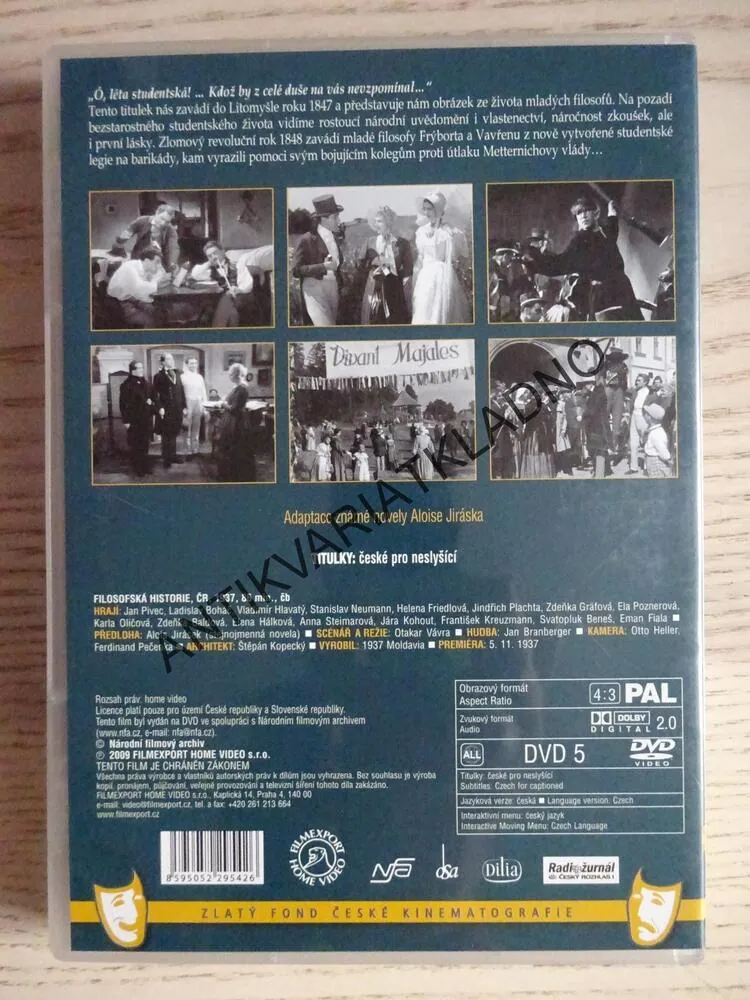 FILOSOFSKÁ HISTORIE, DVD FILM