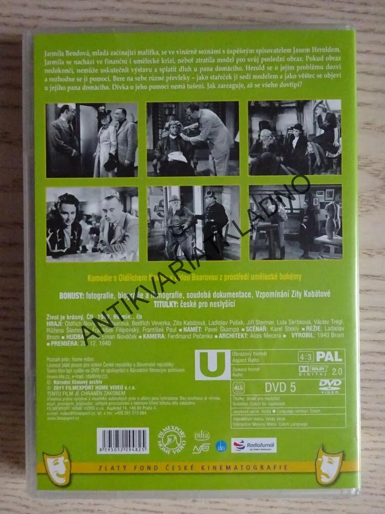 ŽIVOT JE KRÁSNÝ, DVD FILM ČR