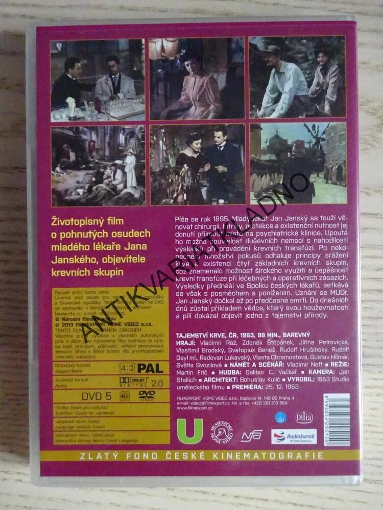 TAJEMSTVÍ KRVE, DVD FILM ČR