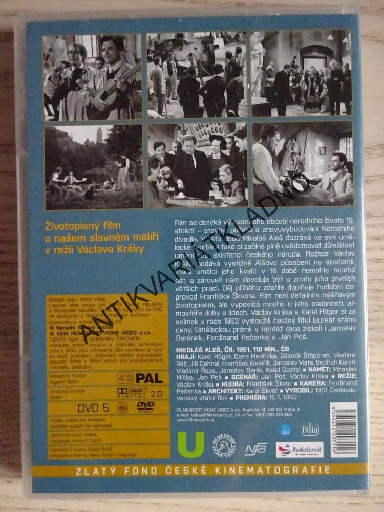 MIKOLÁŠ ALEŠ, DVD FILM ČR