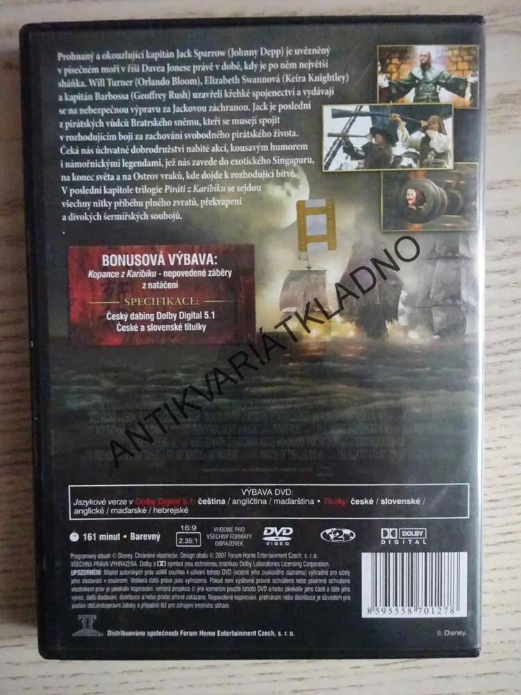 PIRÁTI Z KARIBIKU, NA KONCI SVĚTA, DVD FILM