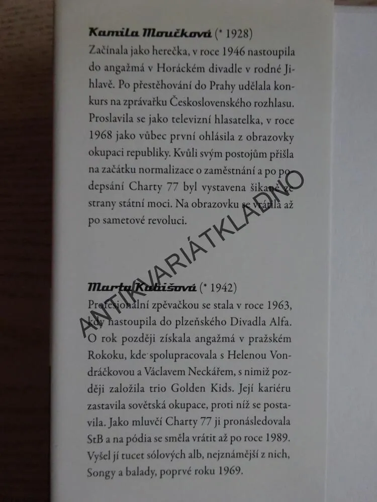LÁSKY ZA ČAŠŮ BEZČASÍ, MARTA KUBIŠOVÁ, KAMILA MOUČKOVÁ, **an