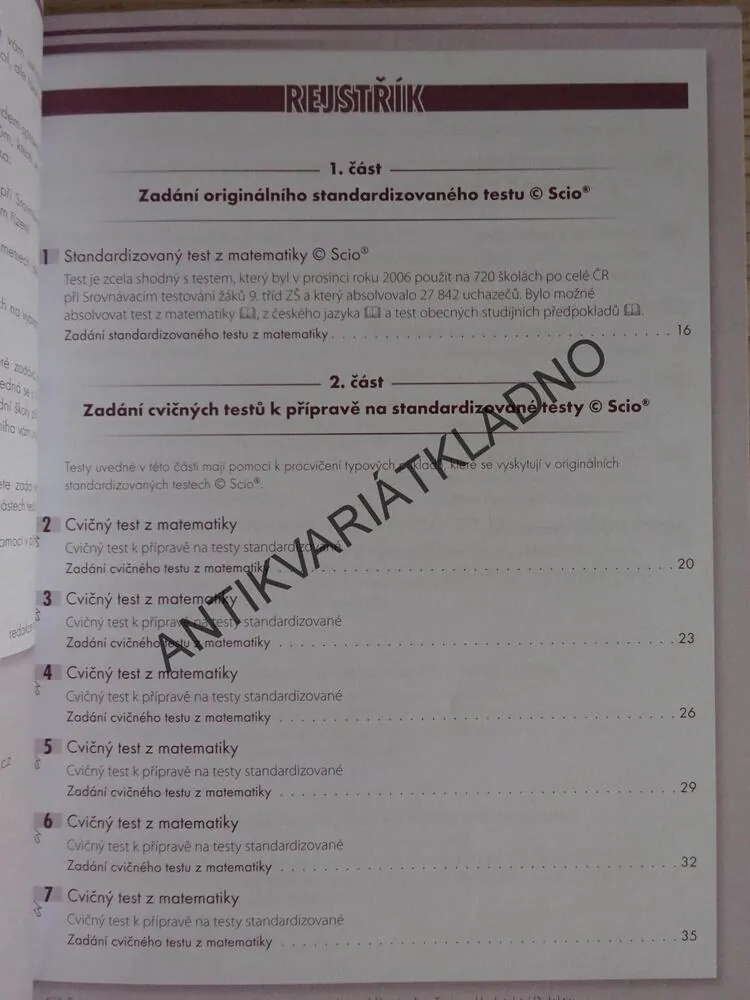 TESTY Z MATEMATIKY, 2009