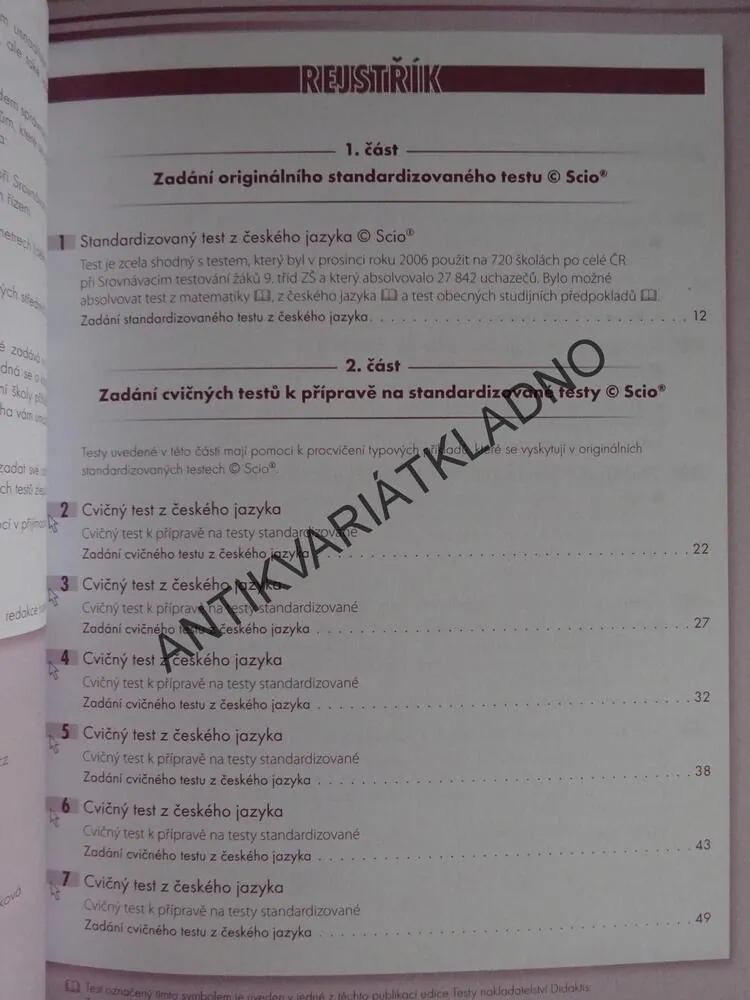 TESTY Z ČESKÉHO JAZYKA, 2009
