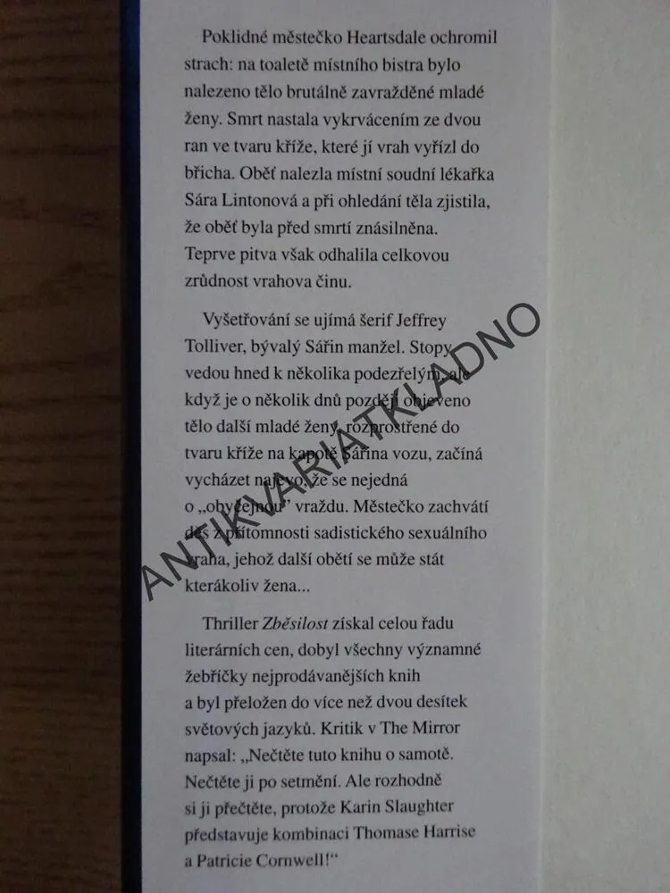 ZBĚSILOST, KARIN SLAUGHTER, **an