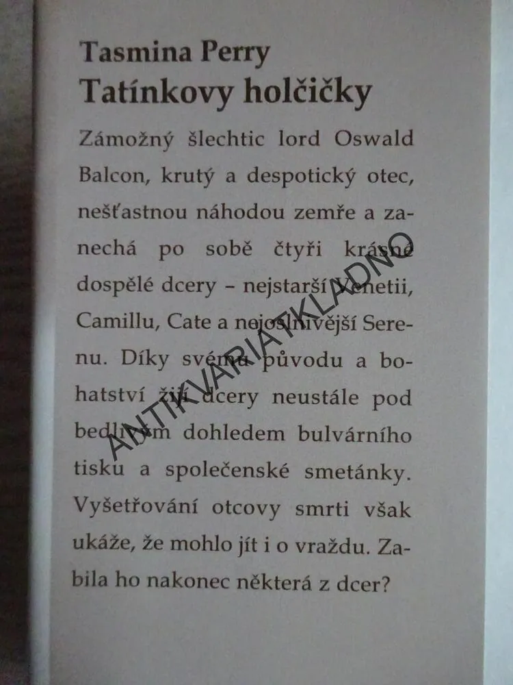 TATÍNKOVY HOLČIČKY, TASMINA PERRY, **an