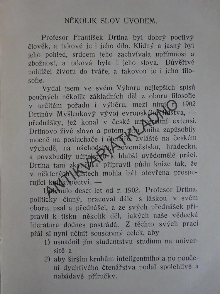 ÚVOD DO FILOSOFIE, SPISY FRANTIŠKA DRTINY, **an