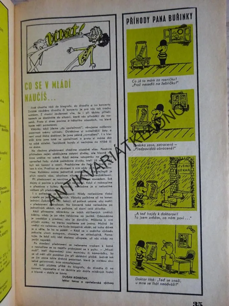 PIONÝR 5/1972, KOMIKS, NEPRAKTA, BURIAN