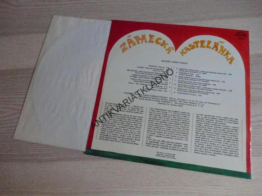 ZÁMECKÁ KASTELÁNKA, JOSEF GINZL, DECHOVKA, LIDOVÉ PÍSNĚ, LP