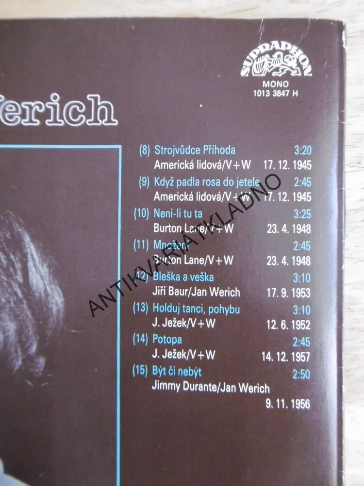 ZPÍVÁ JAN WERICH, LP