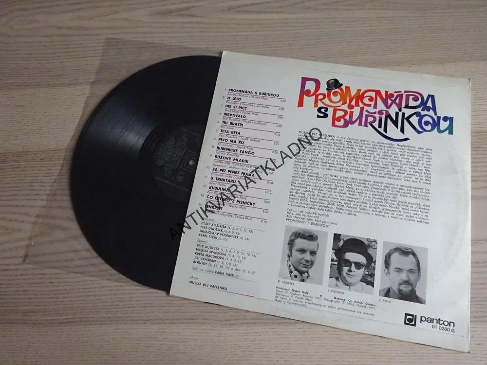 PROMENÁDA S BUŘINKOU, DECHOVKA, LIDOVÉ PÍSNĚ, LP