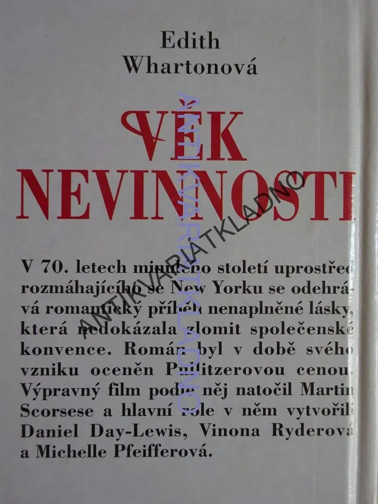 VĚK NEVINNOSTI, EDITH WHARTONOVÁ **an