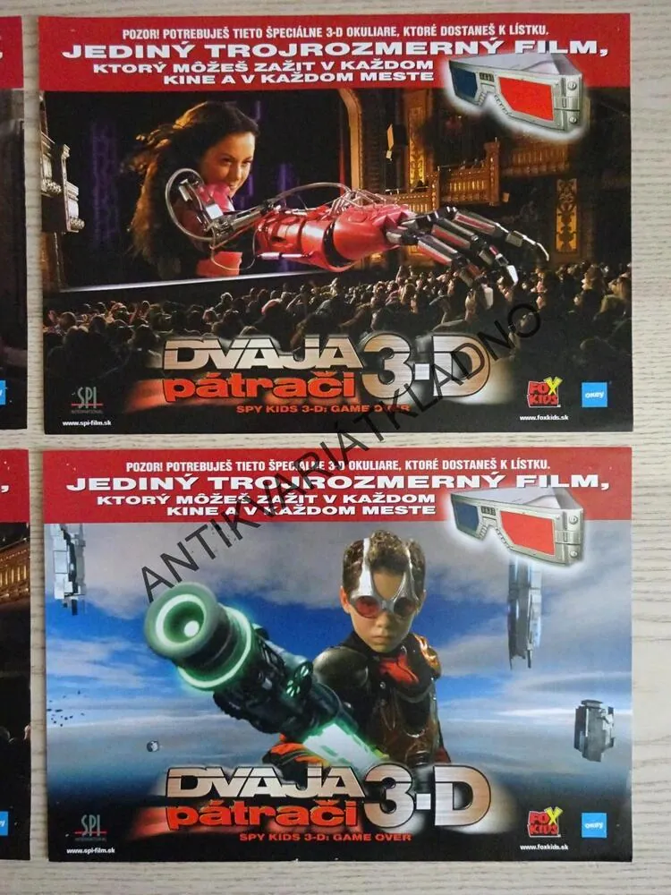 SPY KIDS 3., DVA PÁTRAČI, ANTONIO BANDERAS, SLOVENSKÁ FOTOSKA FILM USA, LOBBY