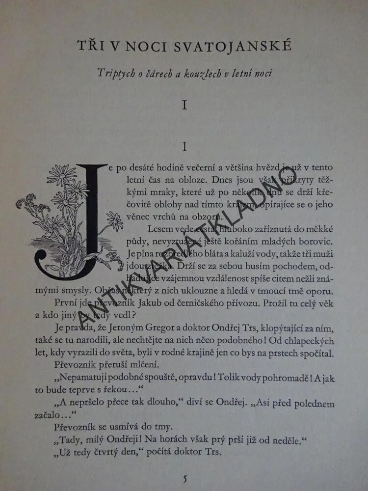 TŘI V NOCI SVATOJÁNSKÉ, STANISLAV LAHODNÝ, **an