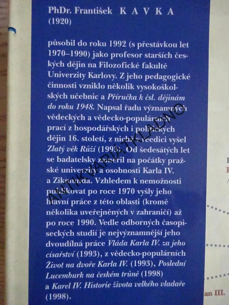 ČTYŘI ŽENY KARLA IV., KRÁLOVSKÉ SŇATKY, FRANTIŠEK KAVKA, **an