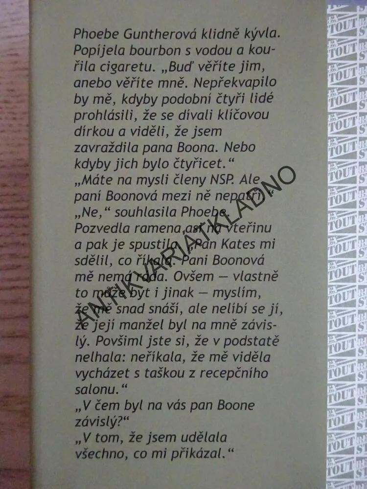 NĚMÝ ŘEČNÍK, REX STOUT, **an