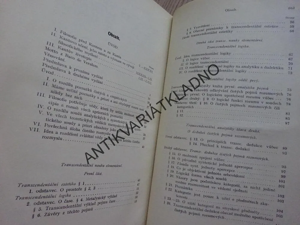 KANTOVA KRITIKA ČISTÉHO ROZMYSLU, FRANTIŠEK KREJČÍ, **an