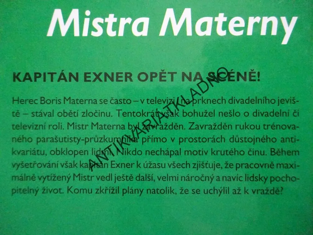 POSLEDNÍ PÁD MISTRA MATERNY, VÁCLAV ERBEN, **an