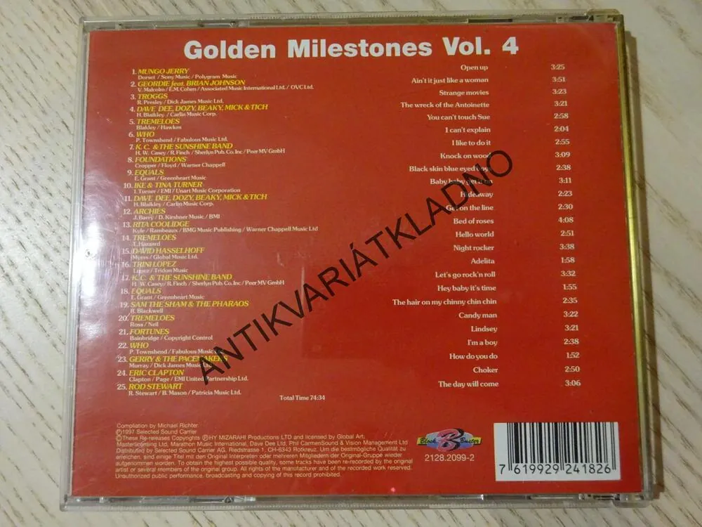 GOLDEN MILESTONES VOL. 4, CD HUDBA