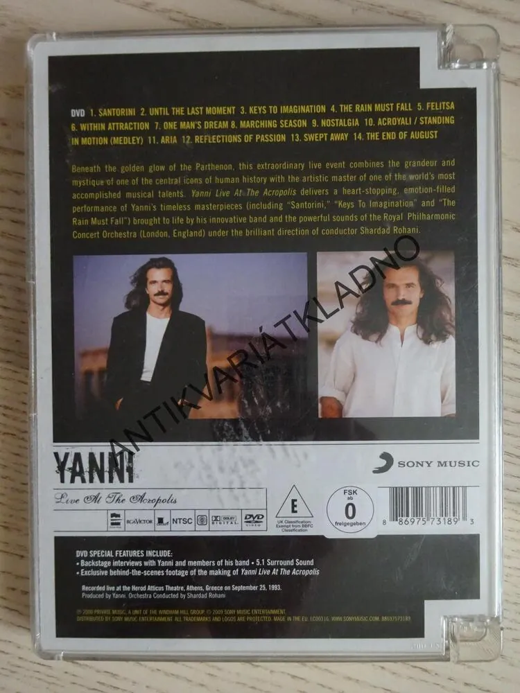 YANNI ON STAGE, LIVE AT THE ACROPOLIS, DVD HUDBA