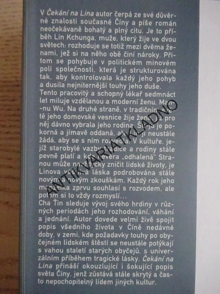 ČEKÁNÍ NA LINA, CHA ŤIN, **an