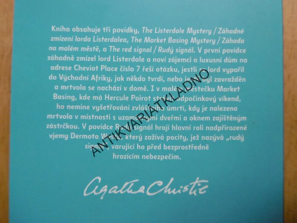 ZÁHADNÉ ZMIZENÍ LORDA LISTERDALEA, AGATHA CHRISTIE, ČESKO- ANGLICKY,