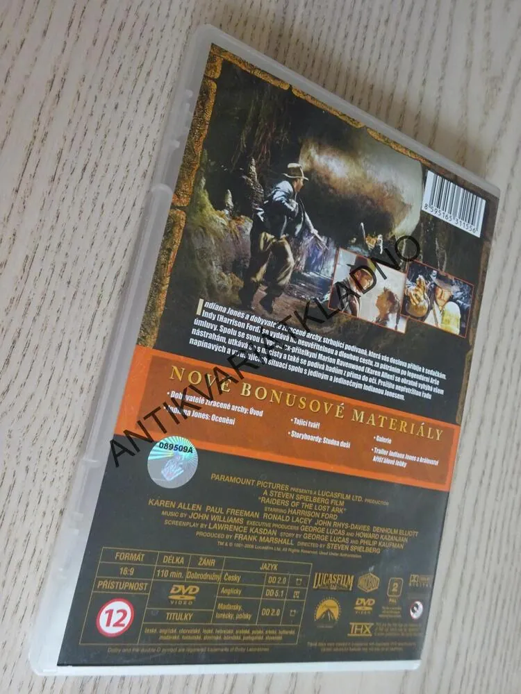 INDIANA JONES A DOBYVATELÉ ZTRACENÉ ARCHY, DVD FILM