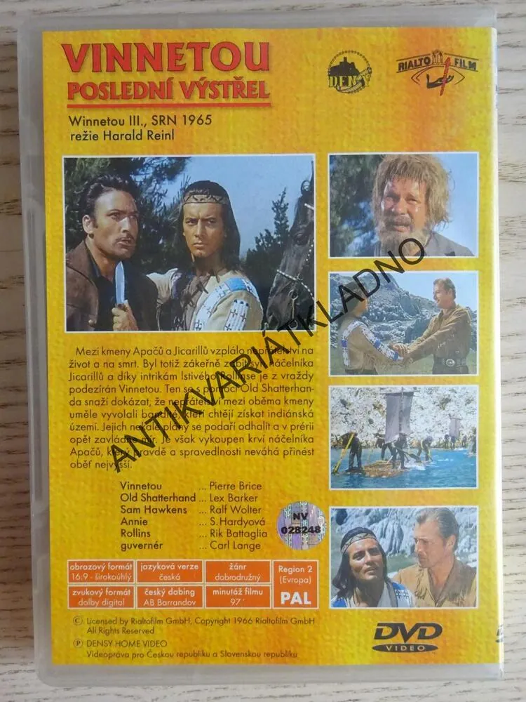 VINNETOU, POSLEDNÍ VÝSTŘEL, KAREL MAY, DVD FILM