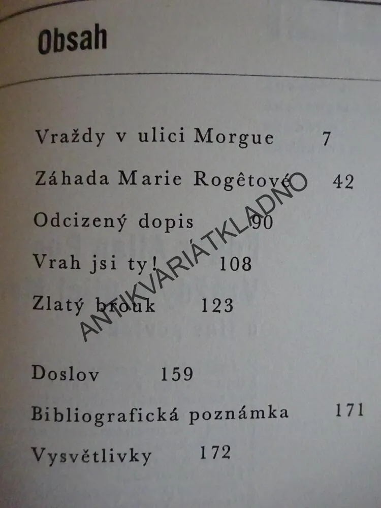 VRAŽDY V ULICI MORGUE, EDGAR ALLAN POE, **an