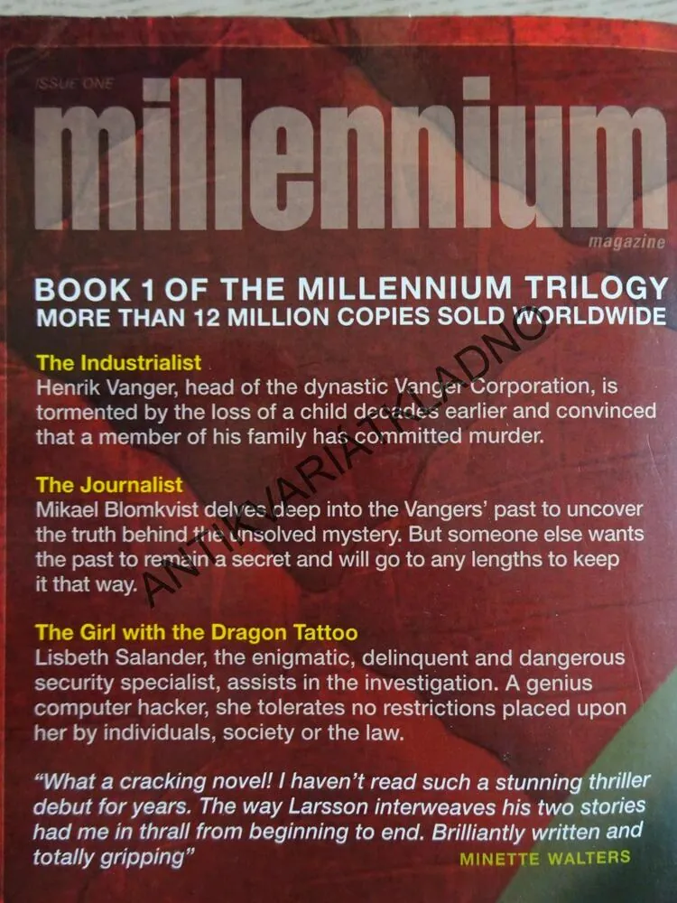 THE GIRL WITH THE DRAGON TATTOO, STIEG LARSSON, ANGLICKY, **an