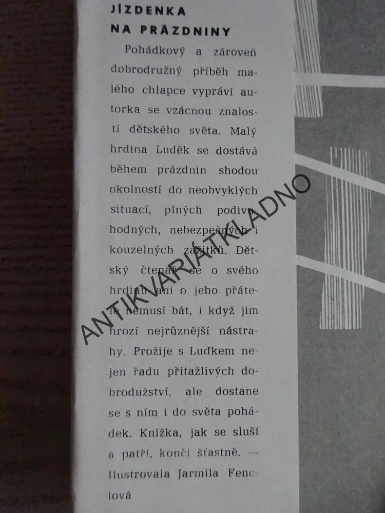 JÍZDENKA NA PRÁZDNINY, MARKÉTA ZINNEROVÁ, **an
