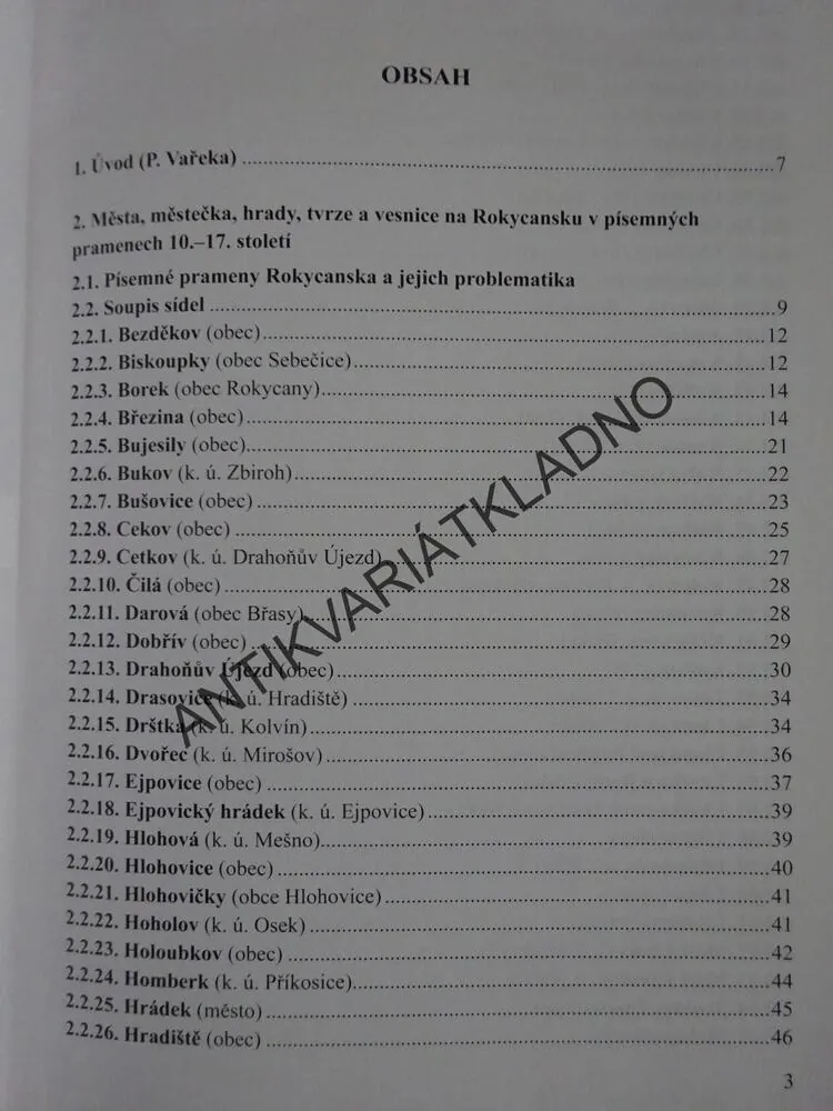 STŘEDOVĚKÉ OSÍDLENÍ ROKYCANSKA, PETR ROŽMBERSKÝ, PAVEL VAŘEKA, **an