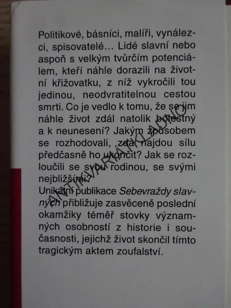 SEBEVRAŽDY SLAVNÝCH, LIBOR BUDINSKÝ, **an