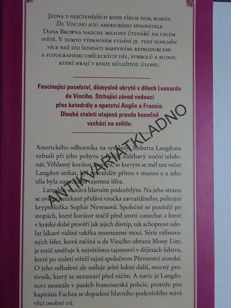 DA VINCIHO KÓD, DAN BROWN, **an