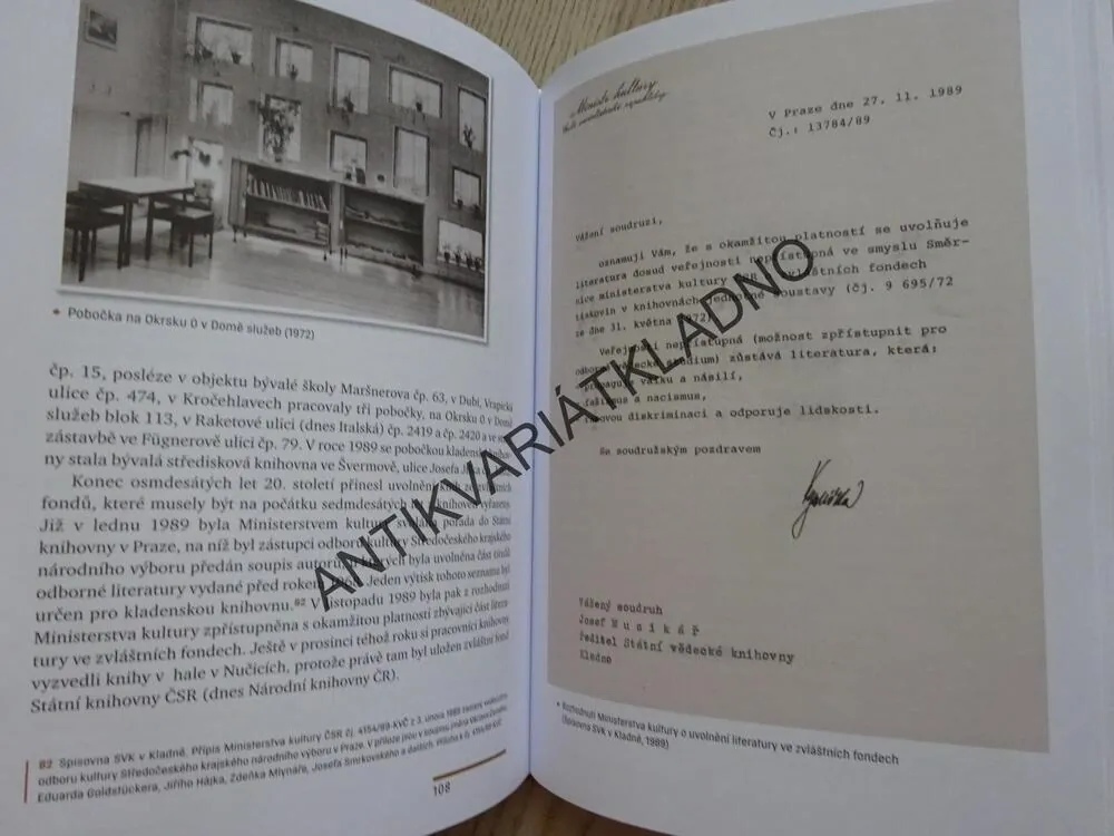 STŘEDOČESKÁ VĚDECKÁ KNIHOVNA TROJÍM POHLEDEM, SBORNÍK K 120. VÝROČÍ, **an
