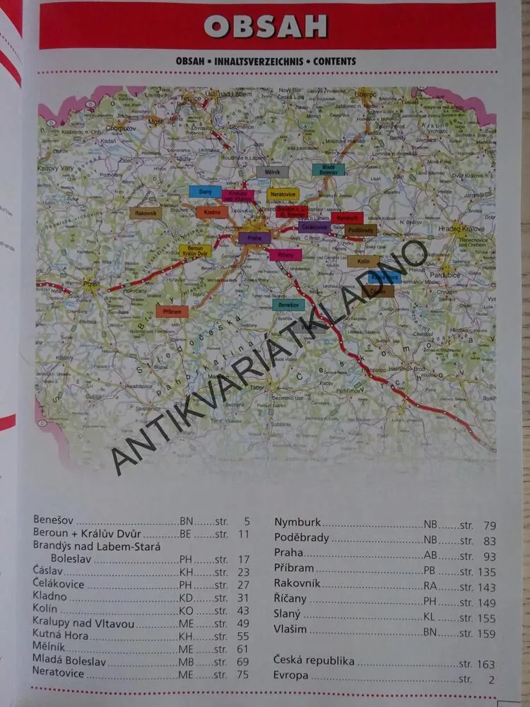 ATLAS MĚST, STŘEDOČESKÝ KRAJ A PRAHA 2001, **an