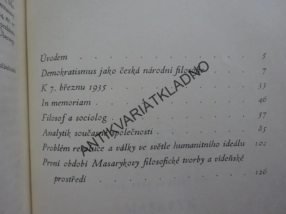 MASARYK - FILOSOF HUMANITY A DEMOKRACIE, **an