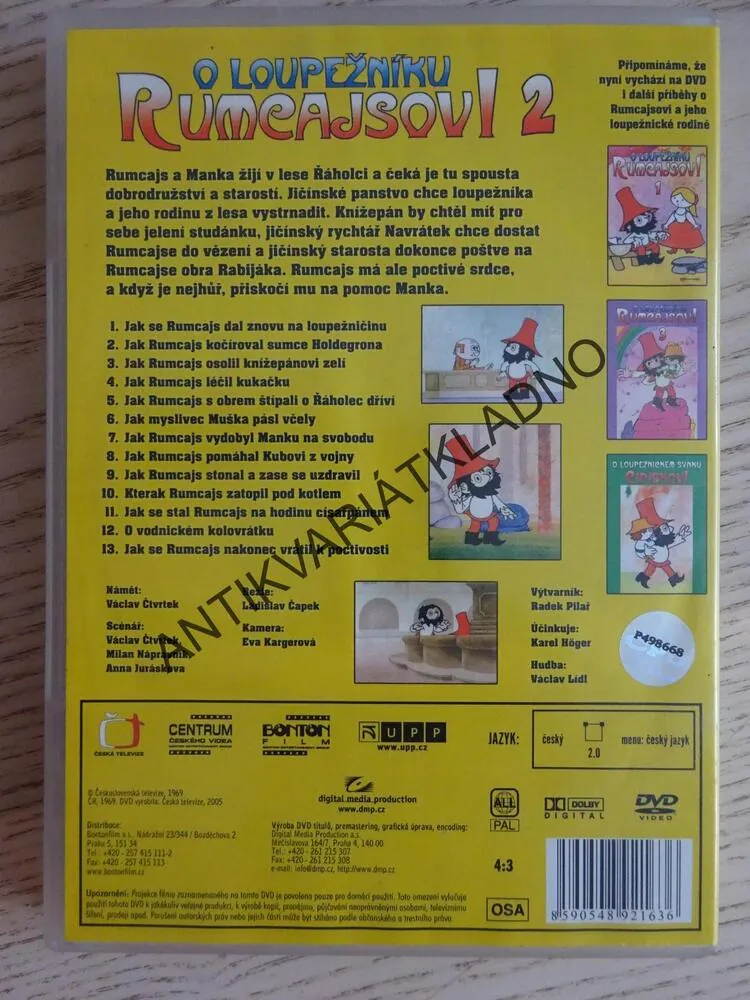 O LOUPEŽNÍKU RUMCAJSOVI 2, DVD FILM