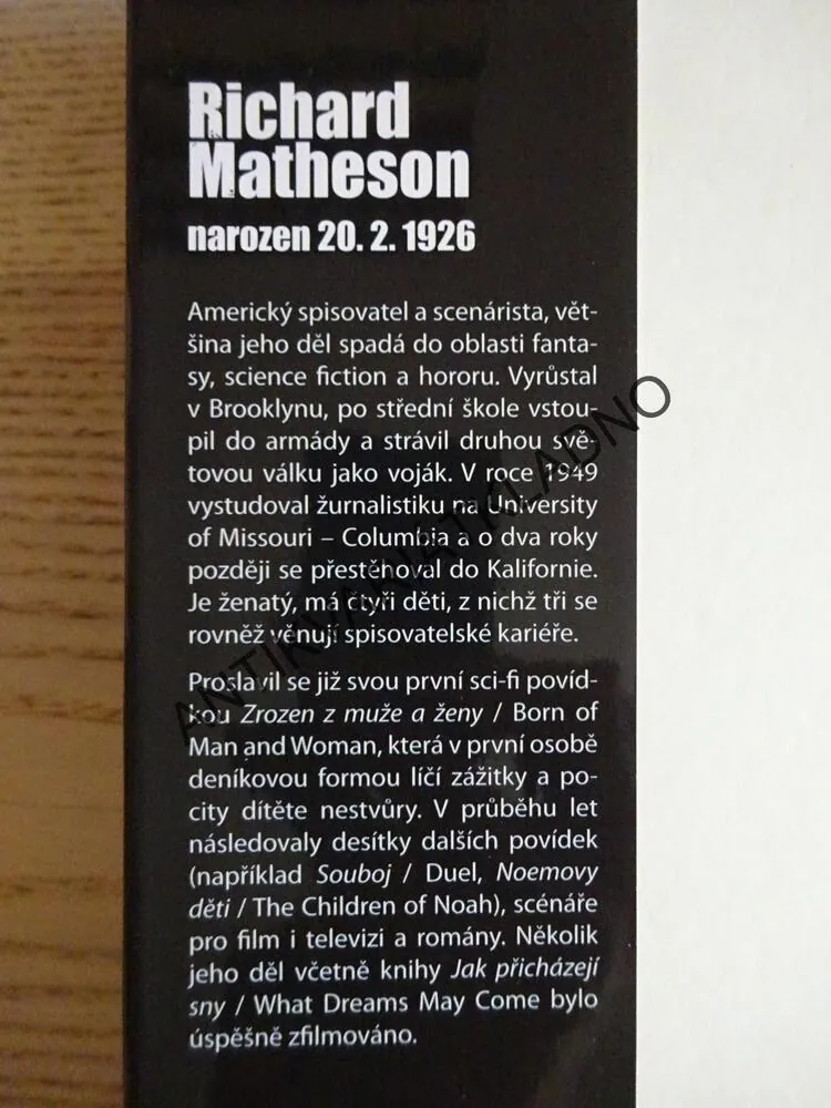 JAK PŘICHAZEJÍ SNY, RICHARD MATHESON, **an