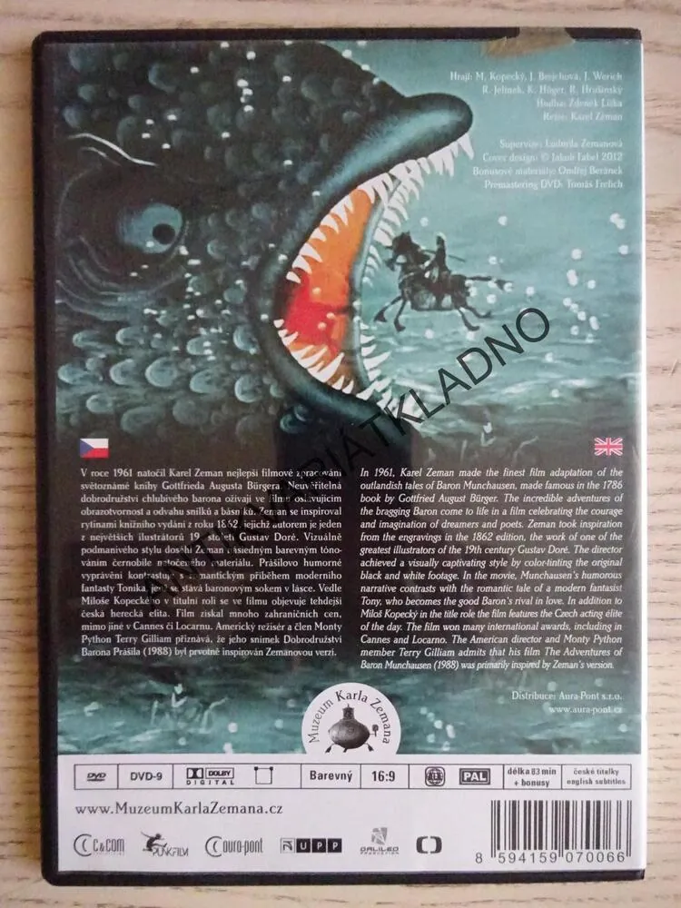 BARON PRÁŠIL, KAREL ZEMAN, DVD FILM