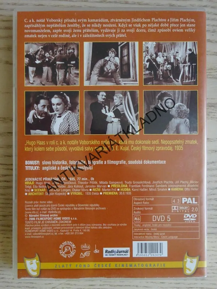 JEDENÁCTÉ PŘIKÁZÁNÍ, DVD FILM ČR