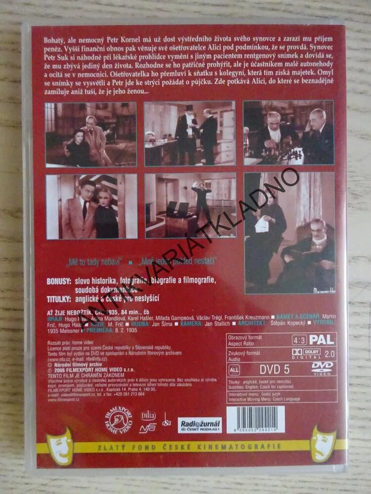 AŤ ŽIJE NEBOŽTÍK, DVD FILM ČR