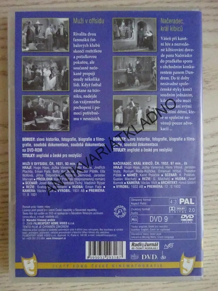 MUŽI V OFFSIDU, NAČERADEC, KRÁL KIBICŮ, 2X NAČERADEC, DVD FILM ČR
