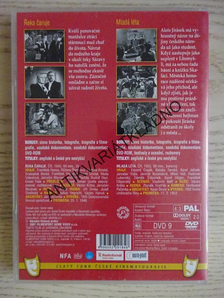 ŘEKA ČARUJE, MLADÁ LÉTA, 2X VÁCLAV KRŠKA, DVD FILM ČR