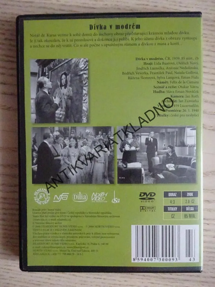 DÍVKA V MODRÉM, DVD FILM