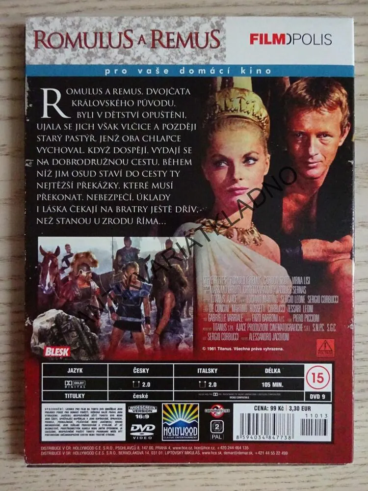 ROMULUS A REMUS, DVD FILM